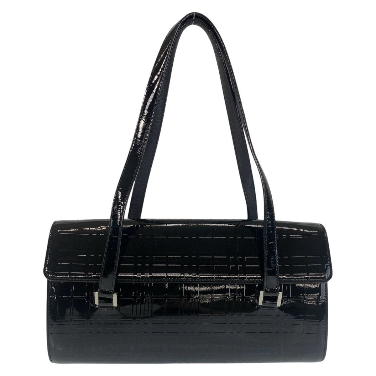 BURBERRY Shoulder Bag enamel black Shoulder Bag Check Pattern Embossed Women