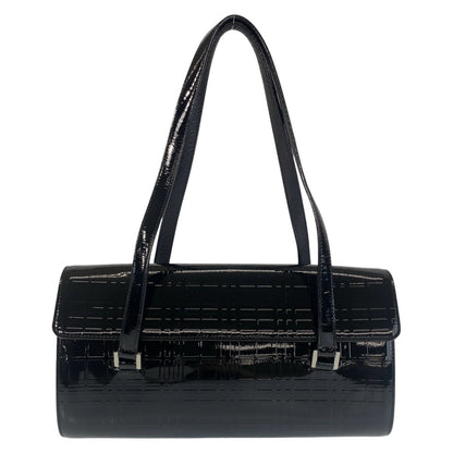 BURBERRY Shoulder Bag enamel black Shoulder Bag Check Pattern Embossed Women