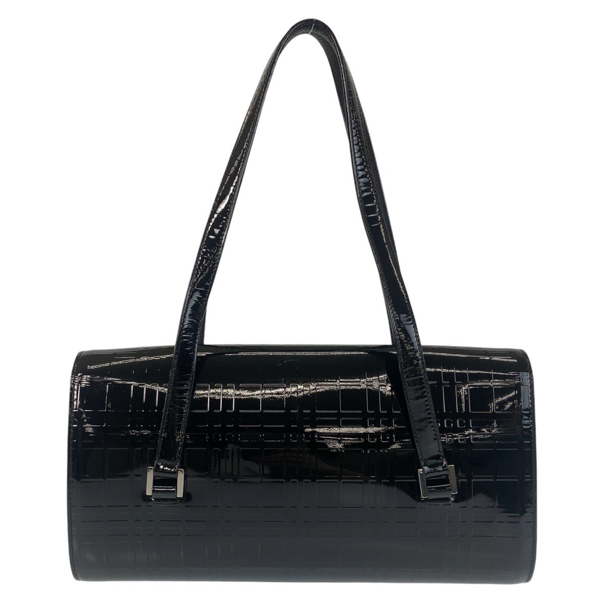 BURBERRY Shoulder Bag enamel black Shoulder Bag Check Pattern Embossed Women