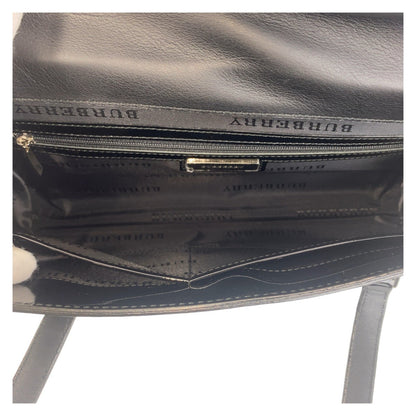 BURBERRY Shoulder Bag enamel black Shoulder Bag Check Pattern Embossed Women