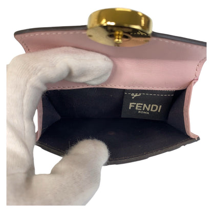 FENDI Tri-fold wallet leather Brown Folding wallet Compact wallet ZUCCA F IS FENDI Women