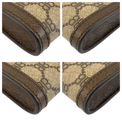 BALENCIAGA Clutch bag 680381 GG Supreme canvas, leather Beige Brown Gold Metal Clutch bag business bag document case GUCCI collaboration The Hacker Project mens
