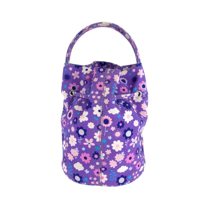 BALENCIAGA Shoulder Bag 656682 Ikat nylon canvas Purple Multicolor SilverMetal Shoulder Bag Handbag 2way Drawstring Bucket Bag Flower Pu Women