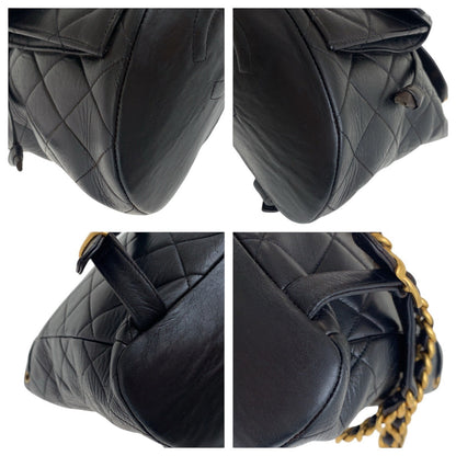 CHANEL Backpack lambskin Black Gold Metal Backpacks & Daypacks Backpacks Matrasse Double COCO Mark Turnlock Women