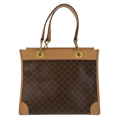 CELINE Handbag PVC, Leather Brown Gold Metal Handbag Tote Bag Macadam Women