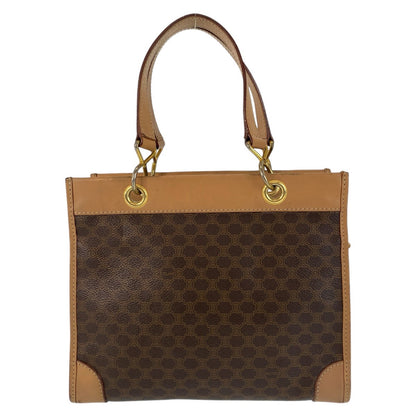 CELINE Handbag PVC, Leather Brown Gold Metal Handbag Tote Bag Macadam Women