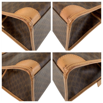 CELINE Handbag PVC, Leather Brown Gold Metal Handbag Tote Bag Macadam Women