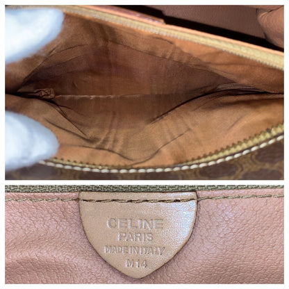 CELINE Handbag PVC, Leather Brown Gold Metal Handbag Tote Bag Macadam Women