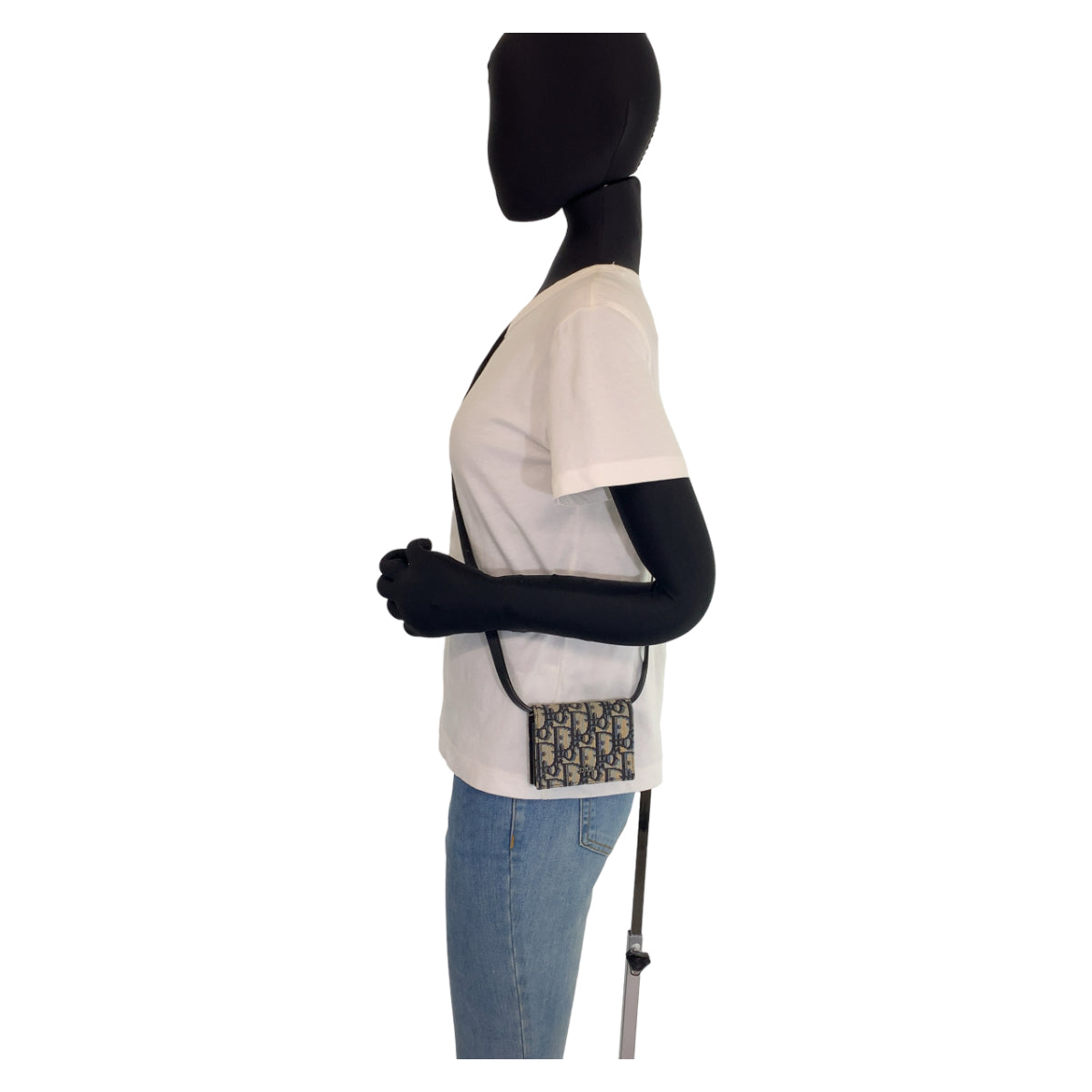 Dior Shoulder Bag canvas Navy SilverMetal Oblique Trotter