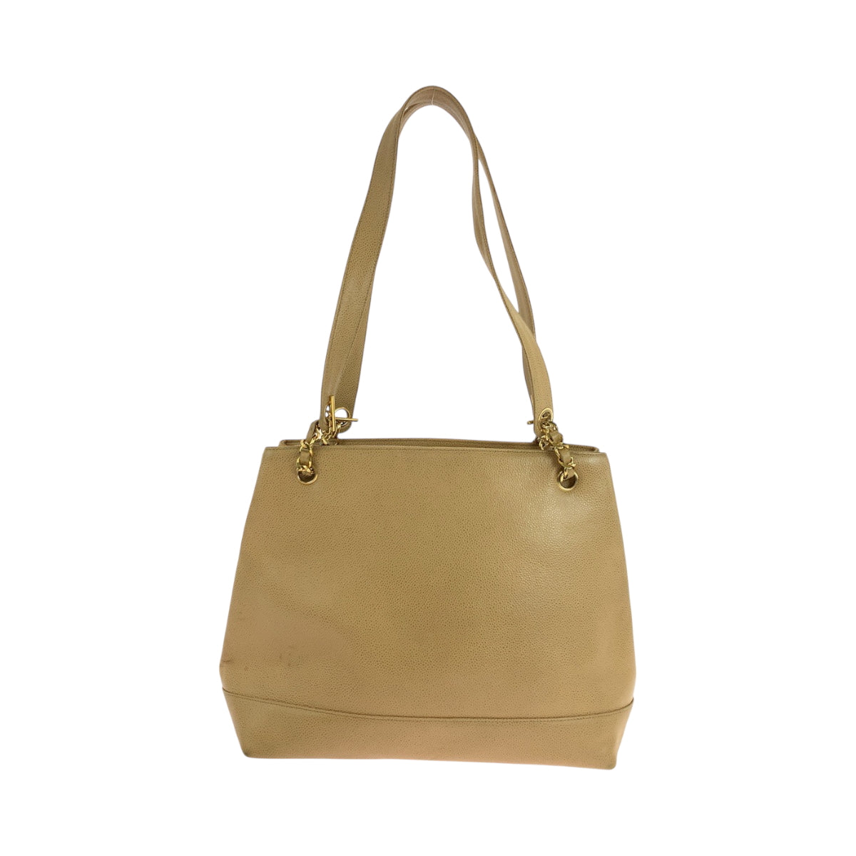 CHANEL Shoulder Bag Caviar skin Camel Gold Metal ChainShoulder Bag Shoulder COCO Mark Women