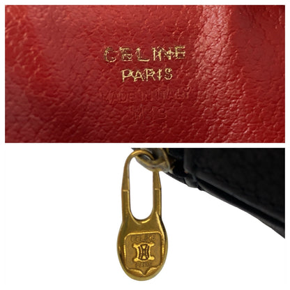CELINE Shoulder Bag leather Black GoldMetal Triomphe