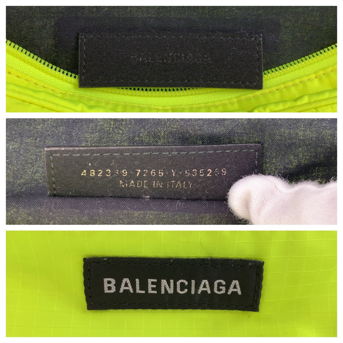 BALENCIAGA Waist bag 482389 Nylon Fluorescent Neon Yellow Black Waist pouch, Sling bag, Bum bag Explorer mens