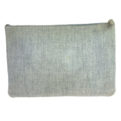 CHANEL Clutch bag canvas Grey SilverMetal Clutch bag business bag pouch Cruise line Deauville COCO Mark Women