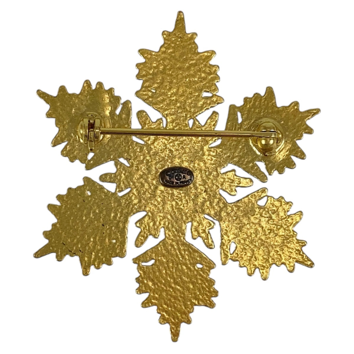 CHANEL Brooch plating White GoldMetal Brooch COCO Mark Snow Pattern Women