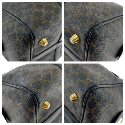 CELINE Handbag DM00/1 PVC Brown Black Gold Metal Handbag Boston Duffel bag Macadam Women