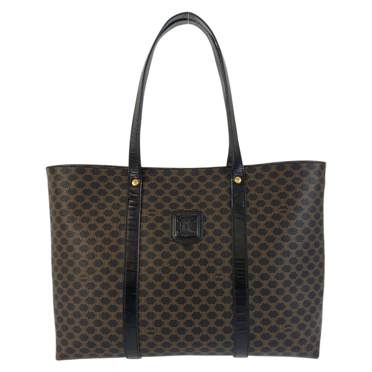 CELINE Tote Bag MC99/1 PVC Brown Black Gold Metal Tote Bag Shoulder Bag Macadam Women