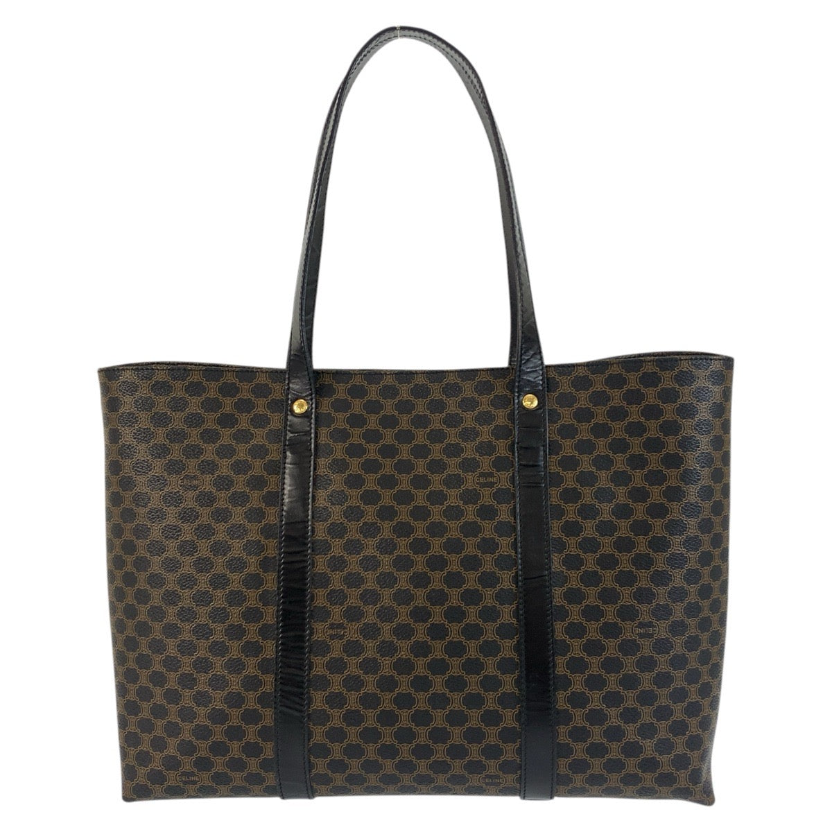 CELINE Tote Bag MC99/1 PVC Brown Black Gold Metal Tote Bag Shoulder Bag Macadam Women