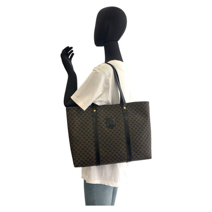 CELINE Tote Bag MC99/1 PVC Brown Black Gold Metal Tote Bag Shoulder Bag Macadam Women
