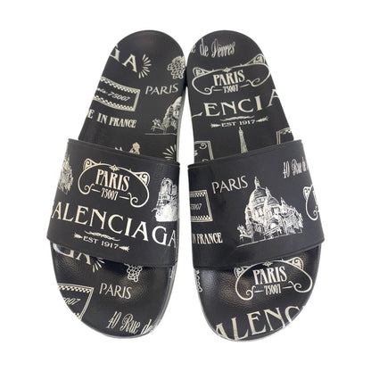 BALENCIAGA Sandals Rubber Two-tone (black) Sandals Slippers Slides Size: 12/11.6" mens 45