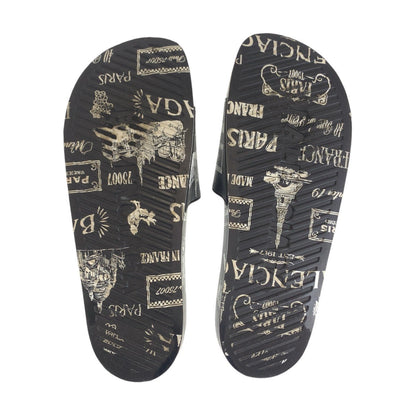 BALENCIAGA Sandals Rubber Two-tone (black) Sandals Slippers Slides Size: 12/11.6" mens 45
