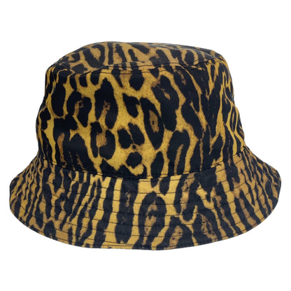 BURBERRY hat polyamide Brown black Bucket hat, hat, bucket hat Leopard Pattern Leopard Pattern mens