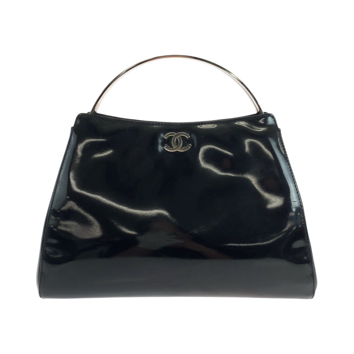 CHANEL Handbag enamel black Handbag Vanity bag Accessory pouch COCO Mark Women