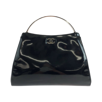 CHANEL Handbag enamel black Handbag Vanity bag Accessory pouch COCO Mark Women