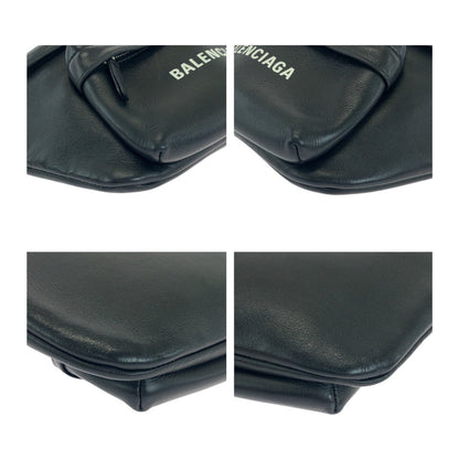 BALENCIAGA Sling bag 552376 leather black Sling bag Waist bag Unisex Every day Logo print mens