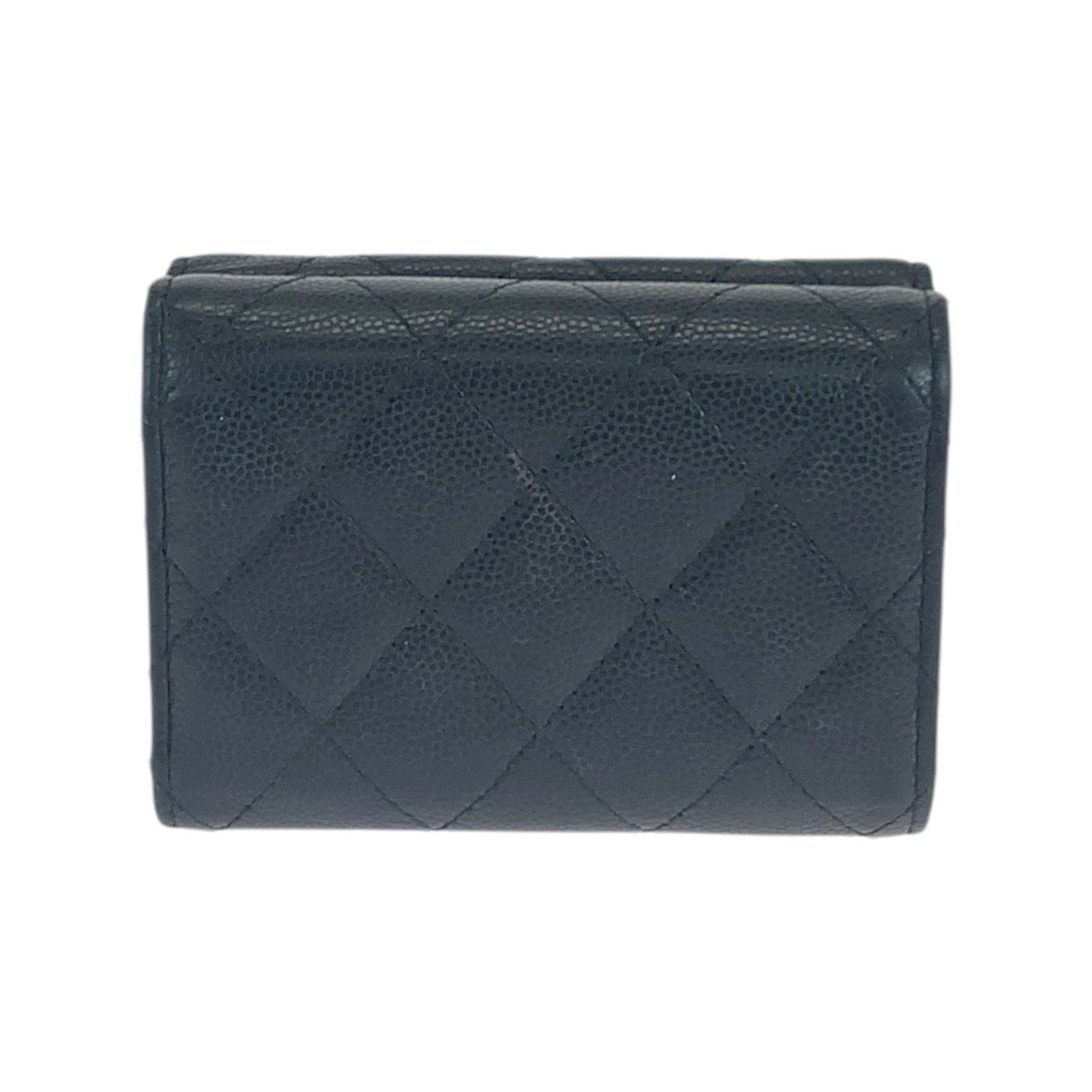 CHANEL Tri-fold wallet lambskin black Folding wallet Compact wallet Matrasse COCO Mark Women