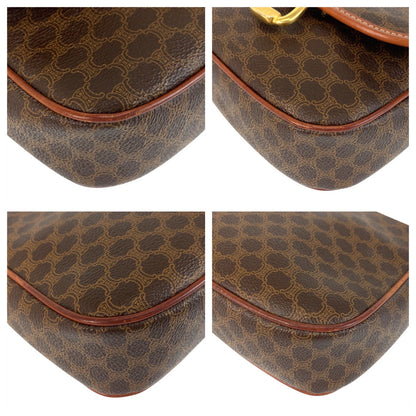 CELINE Shoulder Bag MO7 PVC Brown Gold Metal Macadam