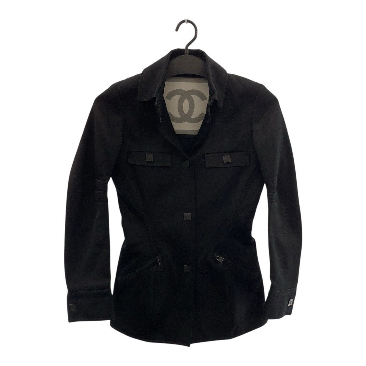 CHANEL tailored jacket P29264 cotton Black black Sports line COCO Mark 34