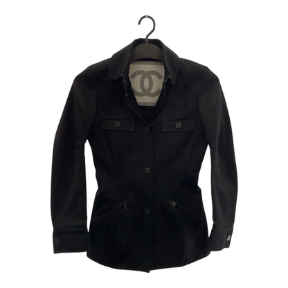 CHANEL tailored jacket P29264 cotton Black black Sports line COCO Mark 34