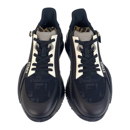 FENDI sneakers Nylon, Rubber Navy multi-color Low cut sneakers with side zip Zucca 23AW FLOW mens 11