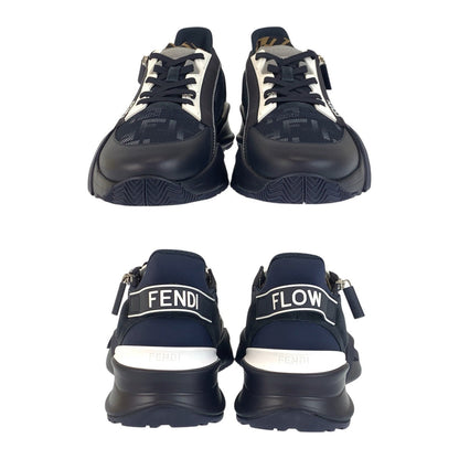 FENDI sneakers Nylon, Rubber Navy multi-color Low cut sneakers with side zip Zucca 23AW FLOW mens 11