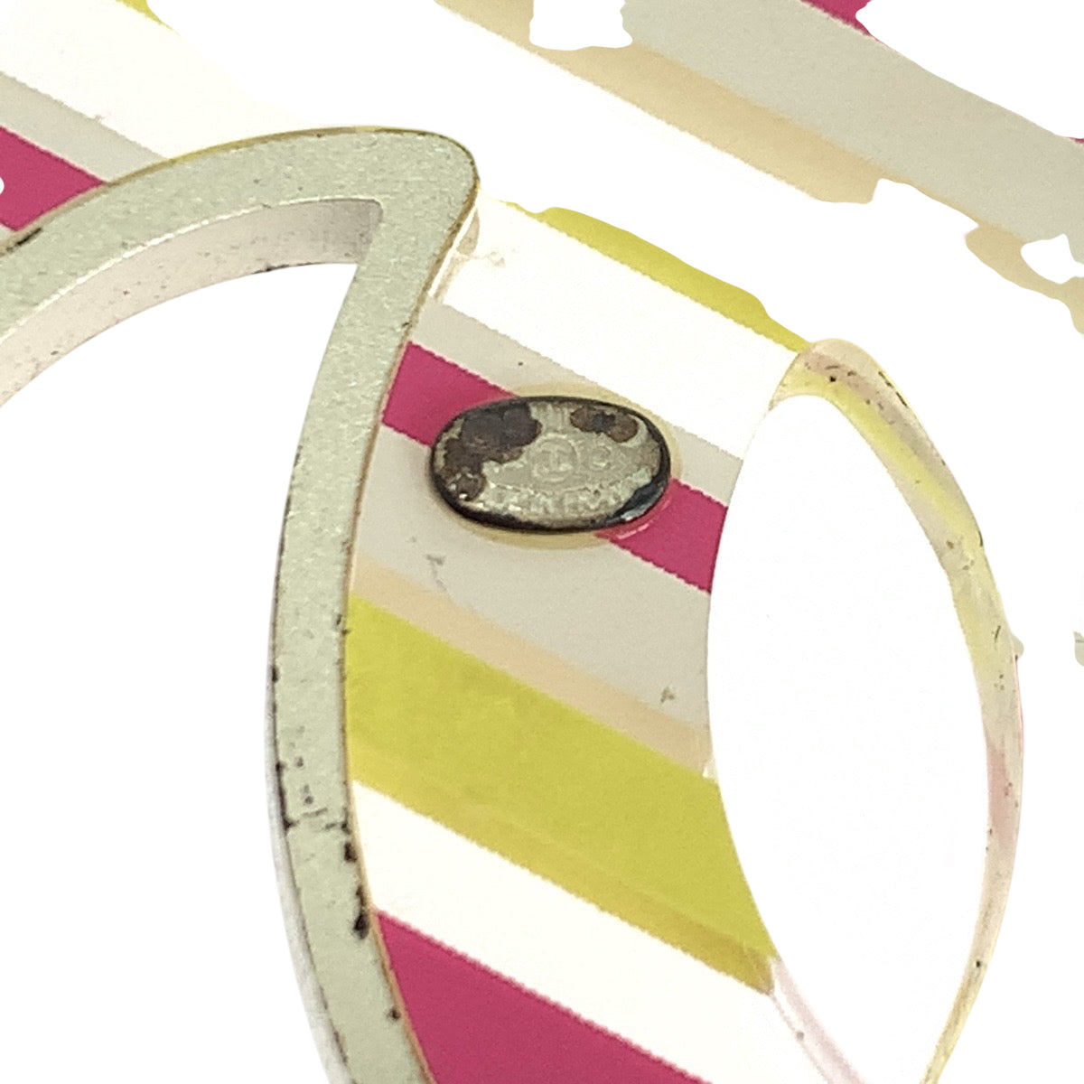 CHANEL Brooch Acrylic, plating Silver Multicolor 04C Stripe COCO Mark Women