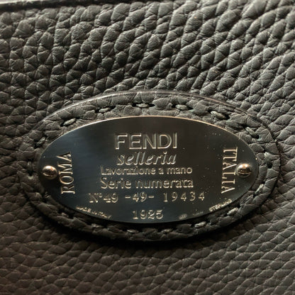 FENDI Shoulder Bag 7VA422 leather Grey SilverMetal Peekaboo Mini Fit logo