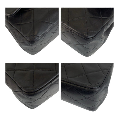 CHANEL Shoulder Bag lambskin Black GoldMetal ChainShoulder Bag matelasse 25 double flap COCO Mark Turnlock Women