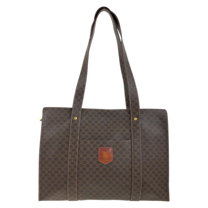 CELINE Tote Bag MC98/2 PVC Brown Gold Metal Macadam
