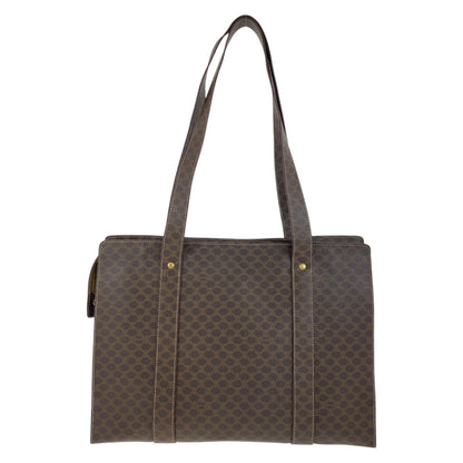 CELINE Tote Bag MC98/2 PVC Brown Gold Metal Macadam