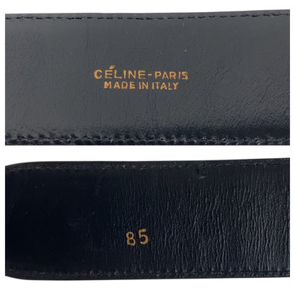 CELINE belt leather Black Gold Metal Carriage Metal mens No Size (See Description)