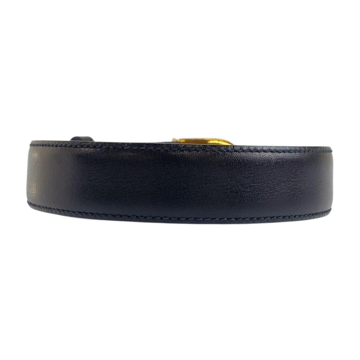 CELINE belt leather Black GoldMetal Carriage Metal Women 65