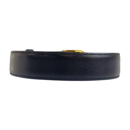 CELINE belt leather Black GoldMetal Carriage Metal Women 65