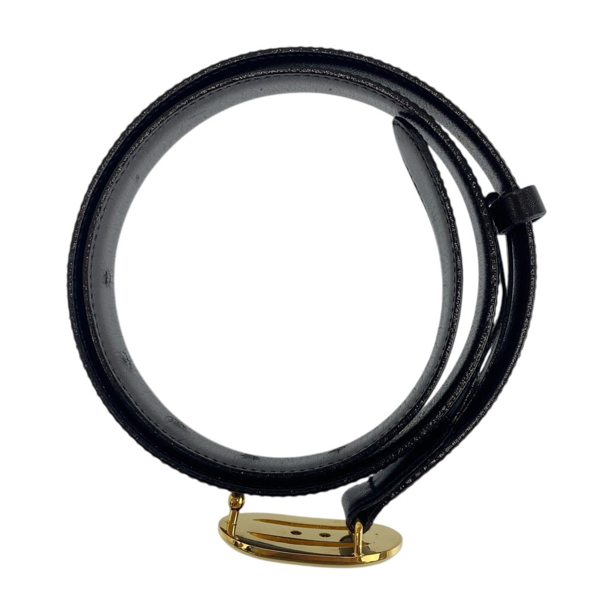 CELINE belt leather Black GoldMetal Carriage Metal Women 65