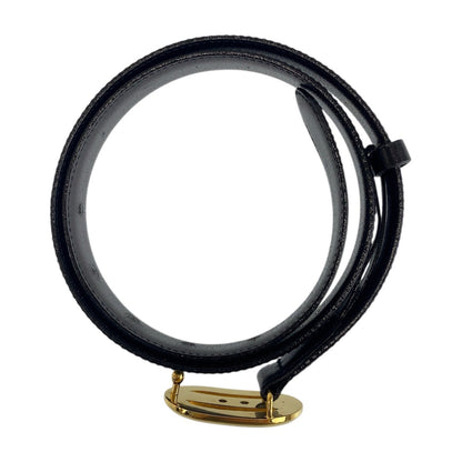 CELINE belt leather Black GoldMetal Carriage Metal Women 65