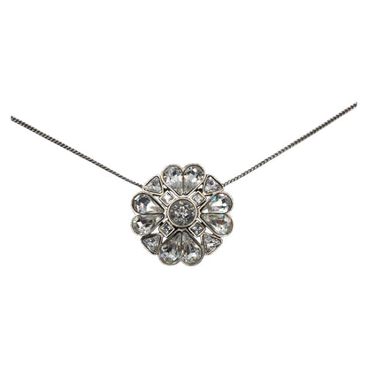 CHANEL Necklace metal Silver Clover COCO Mark