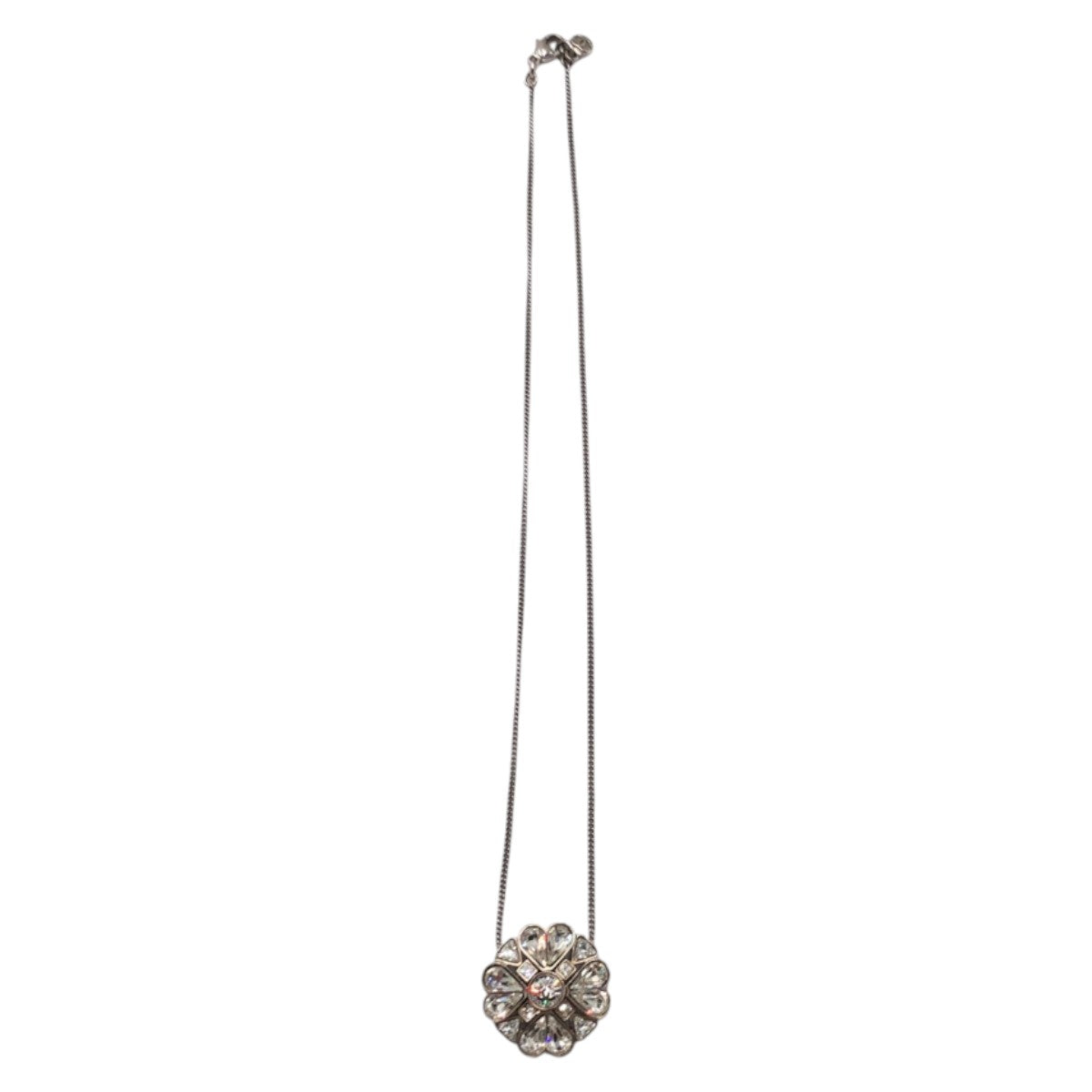 CHANEL Necklace metal Silver Clover COCO Mark