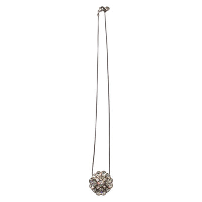 CHANEL Necklace metal Silver Clover COCO Mark