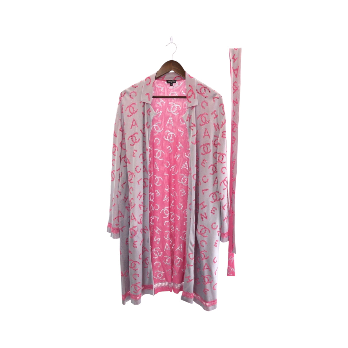 CHANEL cardigan P62933K48495 Rayon Pink gray COCO Mark 42