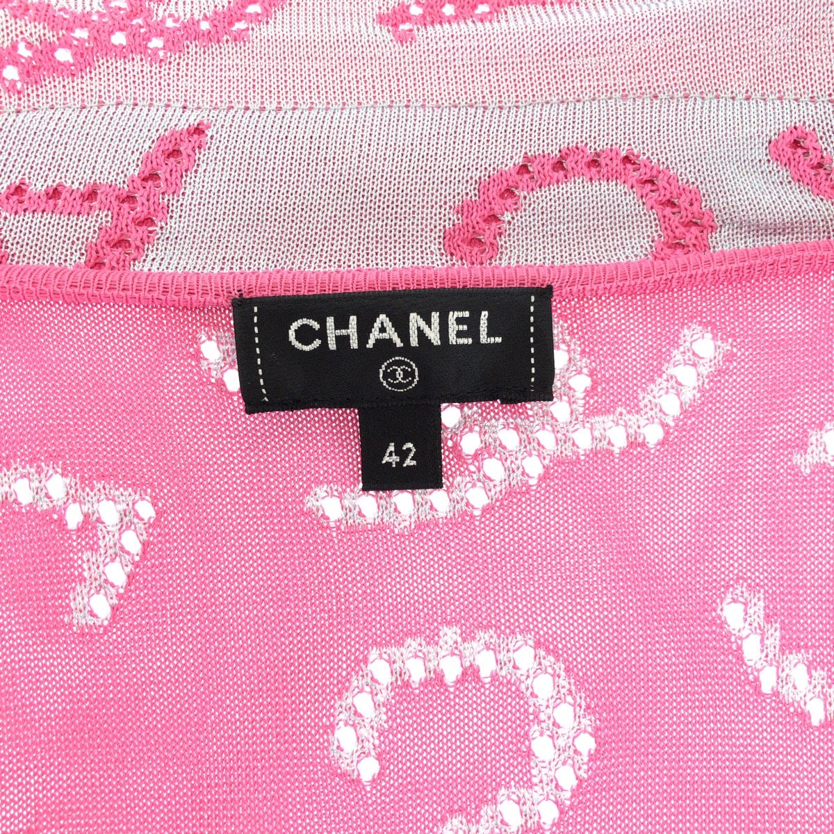 CHANEL cardigan P62933K48495 Rayon Pink gray COCO Mark 42