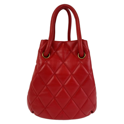 BALENCIAGA Shoulder Bag 600327 leather Red Gold Metal BBucket Bag